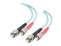 C2G ST-ST 10Gb 50/125 OM3 Duplex Multimode PVC Fiber Optic Cable (LSZH) - nätverkskabel - 3 m - havsblå 85506