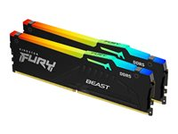 Kingston FURY Beast RGB - DDR5 - sats - 64 GB: 2 x 32 GB - DIMM 288-pin - 5600 MHz / PC5-44800 - ej buffrad KF556C40BBAK2-64