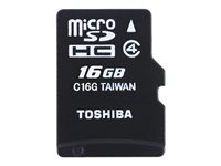 Toshiba High Speed M102 - flash-minneskort - 16 GB - microSDHC THN-M102K0160M2