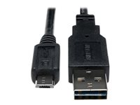 Eaton Tripp Lite Series Universal Reversible USB 2.0 Cable (Reversible A to 5Pin Micro B M/M), 1 ft. (0.31 m) - USB-kabel - mikro-USB typ B till USB - 30 cm UR050-001