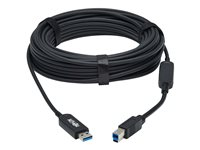 Tripp Lite USB 3.2 Gen 1 Plenum-Rated Fiber Active Optical Cable (AOC) - A/B M/M, Black, 20 m - USB-kabel - USB typ A till USB Type B - 20 m U328F-20M