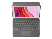 Logitech Combo Touch - tangentbord och foliefodral - med pekdyna - AZERTY - fransk - grafit Inmatningsenhet 920-009625