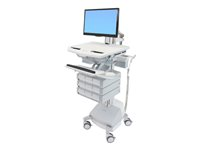 Ergotron StyleView vagn - öppen arkitektur - för LCD-bildskärm/tangentbord/mus/processor/bärbar dator/kamera/skanner - grå, vit, polerat aluminium - TAA-kompatibel SV44-1391-2