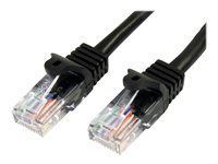 StarTech.com Cat5e patchkabel med hakfria RJ45-kontakter – 2 m, svart - patch-kabel - 2 m - svart 45PAT2MBK