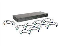 IOGEAR USB PS/2 Combo KVM Switch with Cables GCS16KIT - omkopplare för tangentbord/video/mus - 16 portar GCS16KIT