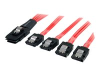 StarTech.com 1 m Serial Attached SCSI SAS-kabel - SFF-8087 till 4x SATA med lås - SATA/SAS-kabel - 1 m SAS8087S4100