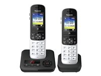 Panasonic KX-TGH722G - trådlös telefon - svarssysten med nummerpresentation/samtal väntar + 1 extra handuppsättning - 3-riktad samtalsförmåg KX-TGH722GS