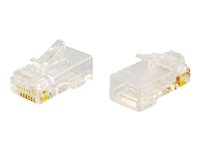 C2G RJ45 Cat5E Modular Plug (with Load Bar) for Round Solid/Stranded Cable - nätverkskontakt 88124