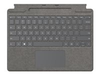 Microsoft Surface Pro Signature Keyboard - tangentbord - med pekplatta, accelerometer, Förvarings- och laddningsfack för Surface Slim Pen 2 - QWERTZ - tysk - platina - med Slim Pen 2 Inmatningsenhet 8X6-00065