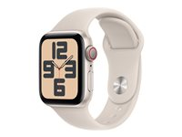 Apple Watch SE (GPS + Cellular) 2a generation - stjärnljusaluminium - smart klocka med sportband - starlight - 32 GB MRFX3DH/A