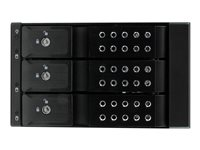 StarTech.com Flyttbart hyllfritt bakpanelställ i aluminium med hot swap-funktion för tre 3,5" SAS II/SATA III – 6 Gbps HDD - förvaringsmobilrack HSB3SATSASBA