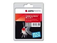 AgfaPhoto Multi pack - 4-pack - svart, gul, cyan, magenta - kompatibel - bläckpatron (alternativ för: Canon 6443B001, Canon 6444B001, Canon 6445B001, Canon 6446B001, Canon CLI-551BK XL, Canon CLI-551C XL, Canon CLI-551M XL, Canon CLI-551Y XL) APCCLI551XLSET