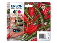 Epson 503/503 XL Multipack - 4-pack - XL (svart) + standardkapacitet - svart, gul, cyan, magenta - original - bläckpatron C13T09R94010