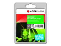 AgfaPhoto Multi pack - 4-pack - svart, gul, cyan, magenta - kompatibel - återanvänd - bläckpatron (alternativ för: Brother LC-225XLC, Brother LC-225XLM, Brother LC-225XLY, Brother LC-229XLVALBPDR) APB229SETD