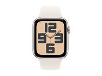 Apple Watch SE (GPS) 2a generation - stjärnljusaluminium - smart klocka med sportband - starlight - 32 GB MXEU3QN/A