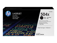 HP 504X - 2-pack - Lång livslängd - svart - original - LaserJet - tonerkassett (CE250XD) CE250XD