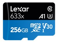 Lexar High Performance - flash-minneskort - 256 GB - SDXC UHS-I LSDMI256BB633A