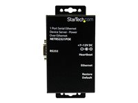 StarTech.com 1 Port RS232 Serial Ethernet Device Server - PoE Power Over Ethernet - Serial over IP Device Server Adapter - PoE-Powered (NETRS2321POE) - enhetsserver NETRS2321POE