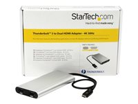 StarTech.com Thunderbolt 3 to Dual HDMI 2.0 Adapter - 4K 60Hz Dual Monitor TB3 HDMI Video Adapter - Thunderbolt 3 Certified -Mac & Windows (TB32HD24K60) - adapterkabel - HDMI / USB - 28.4 m TB32HD24K60