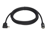 Eaton Tripp Lite Series USB C Cable (M/M) - USB 3.2 Gen 1, Thunderbolt 3, 60W PD Charging, Right-Angle Plug, Black, 2 m (6.6 ft.) - USB typ C-kabel - 24 pin USB-C till 24 pin USB-C - 2 m U420-02M-RA