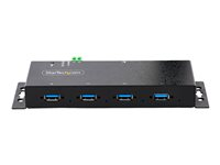 StarTech.com 4-Port Industrial USB 3.0 5Gbps Hub, Rugged USB Hub w/15kV Air/8kV Contact ESD and Surge Protection, DIN/Wall/Desk Mountable USB-A Hub, USB Expansion Hub with Locking Ports - Metal Construction (5G4AINDNP-USB-A-HUB) - hubb - industriell - 4 portar 5G4AINDNP-USB-A-HUB