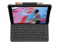 Logitech Slim Folio - tangentbord och foliefodral - QWERTY - italiensk - grafit Inmatningsenhet 920-009477