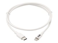 Eaton Tripp Lite Series USB-C to Lightning Sync/Charge Cable (M/M), MFi Certified, White, 3 ft. (0.9 m) - USB-kabel - 24 pin USB-C till Lightning - 90 cm M102-003-WH