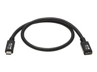 Eaton Tripp Lite Series USB C Extension Cable (M/F) - USB 3.2 Gen 2, Thunderbolt 3, 60W PD Charging, Black, 20 in. (0.5 m) - USB typ C-förlängningskabel - 24 pin USB-C till 24 pin USB-C - 50 cm U421-20N-G2