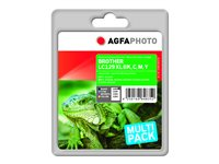 AgfaPhoto Multi pack - 4-pack - svart, gul, cyan, magenta - kompatibel - återanvänd - bläckpatron (alternativ för: Brother LC125XLC, Brother LC125XLM, Brother LC125XLY, Brother LC129XLBK, Brother LC129XLVALBP) APB129SETD