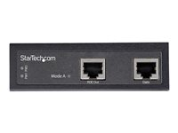 StarTech.com Industriell Gigabit Ethernet PoE-injektor - 30 W 802.3at PoE+ Midspan 48 V-56V DC DIN-skena Power Over Ethernet-injektoradapter - -40 &degC till 75 &degC Kameror/sensorer/WiFi-åtkomst - strömtillförsel - 30 Watt POEINJ30W