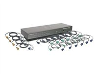 IOGEAR GCS1716KIT 16-Port VGA Combo KVM Switch - omkopplare för tangentbord/video/mus/USB - 16 portar - rackmonterbar - TAA-kompatibel GCS1716KIT