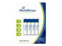 MediaRange batteri - 4 x AAA - NiMH MRBAT120