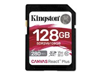 Kingston Canvas React Plus - flash-minneskort - 128 GB - SDXC UHS-II SDR2V6/128GB