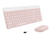 Logitech Slim Wireless Combo MK470 - sats med tangentbord och mus - QWERTY - rosa Inmatningsenhet 920-011320