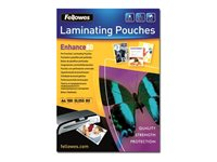 Fellowes Laminating Pouches Enhance 80 micron - 100-pack - glättat - A4 - lamineringsfickor 5452502