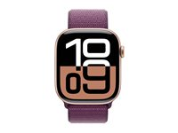 Apple Watch Series 10 (GPS + Cellular) - guldrosa aluminium - smart klocka med sportögla - plommonfärgat - 64 GB MWY83QN/A