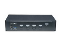 StarTech.com 4-Port DisplayPort KVM Switch, 4K 60Hz, TAA Compliant - omkopplare för tangentbord/video/mus/ljud/USB - 4 portar - TAA-kompatibel P4AD122-KVM-SWITCH