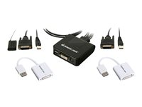 IOGEAR 2-Port DVI and DisplayPort KVM Kit - Cables Included - omkopplare för tangentbord/video/mus/USB - 2 portar GCS922DPKIT