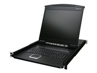 IOGEAR GCL1908KIT 8-Port 19" LCD KVM Switch with USB and PS/2 KVM Cable - KVM-konsol - 19" - TAA-kompatibel - med PS/2 and USB KVM Cables GCL1908KIT