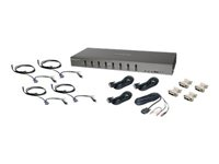 IOGEAR GCS1108KIT2 8-Port DVI KVMP Switch with Cable and Adapter Set - omkopplare för tangentbord/video/mus/ljud/USB - 8 portar - TAA-kompatibel GCS1108KIT2