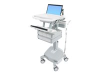 Ergotron StyleView Laptop Cart, LiFe Powered, 4 Drawers vagn - öppen arkitektur - för bärbar dator/tangentbord/mus/streckkodsskanner - TAA-kompatibel SV44-1142-C