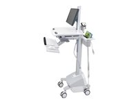 Ergotron StyleView vagn - för LCD-bildskärm/tangentbord/mus/streckkodsskanner/processor/medicinering - LiFe-driven, EU - grå, vit, polerat aluminium SV42-6302-2