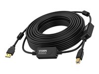 Vision - USB-kabel - USB till USB typ B - 15 m TC 15MUSB+/BL/2