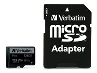 Verbatim PRO - flash-minneskort - 128 GB - mikroSDXC UHS-I 47044