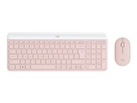 Logitech Slim Wireless Combo MK470 - sats med tangentbord och mus - QWERTY - spansk - rosa Inmatningsenhet 920-011317