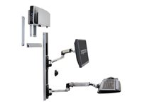 Ergotron LX Wall Mount System monteringssats - Patenterade Constant Force-tekniken - för LCD-skärm/tangentbord/mus/processor - polerat aluminium 45-247-026