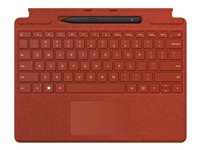 Microsoft Surface Pro Signature Keyboard - tangentbord - med pekplatta, accelerometer, Förvarings- och laddningsfack för Surface Slim Pen 2 - QWERTZ - tysk - vallmoröd - med Slim Pen 2 Inmatningsenhet 8X8-00025