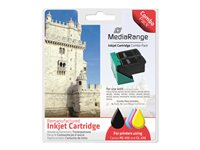 MediaRange - 2-pack - svart, färg (cyan, magenta, gul) - kompatibel - bläckpatron (alternativ för: Canon CL-513, Canon PG-512) MRCP512C513