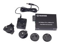 Black Box Pure Networking Copper to Fiber Media Converter 10/100BASE-TX to 100BASE-FX, Multimode SC, 1310-nm, 2-km - fibermediekonverterare - 100Mb LAN LHC211A