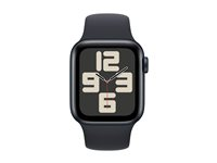 Apple Watch SE (GPS) 2a generation - midnattsaluminium - smart klocka med sportband - midnatt - 32 GB MR9Y3QF/A